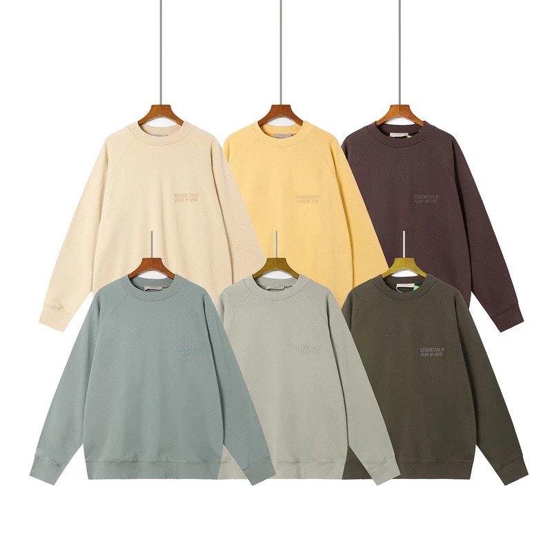 FEAR OF GOD ESSENTIALS Trendy Autumn Winter Round Neck Velvet Hoodie 91 - Image 1