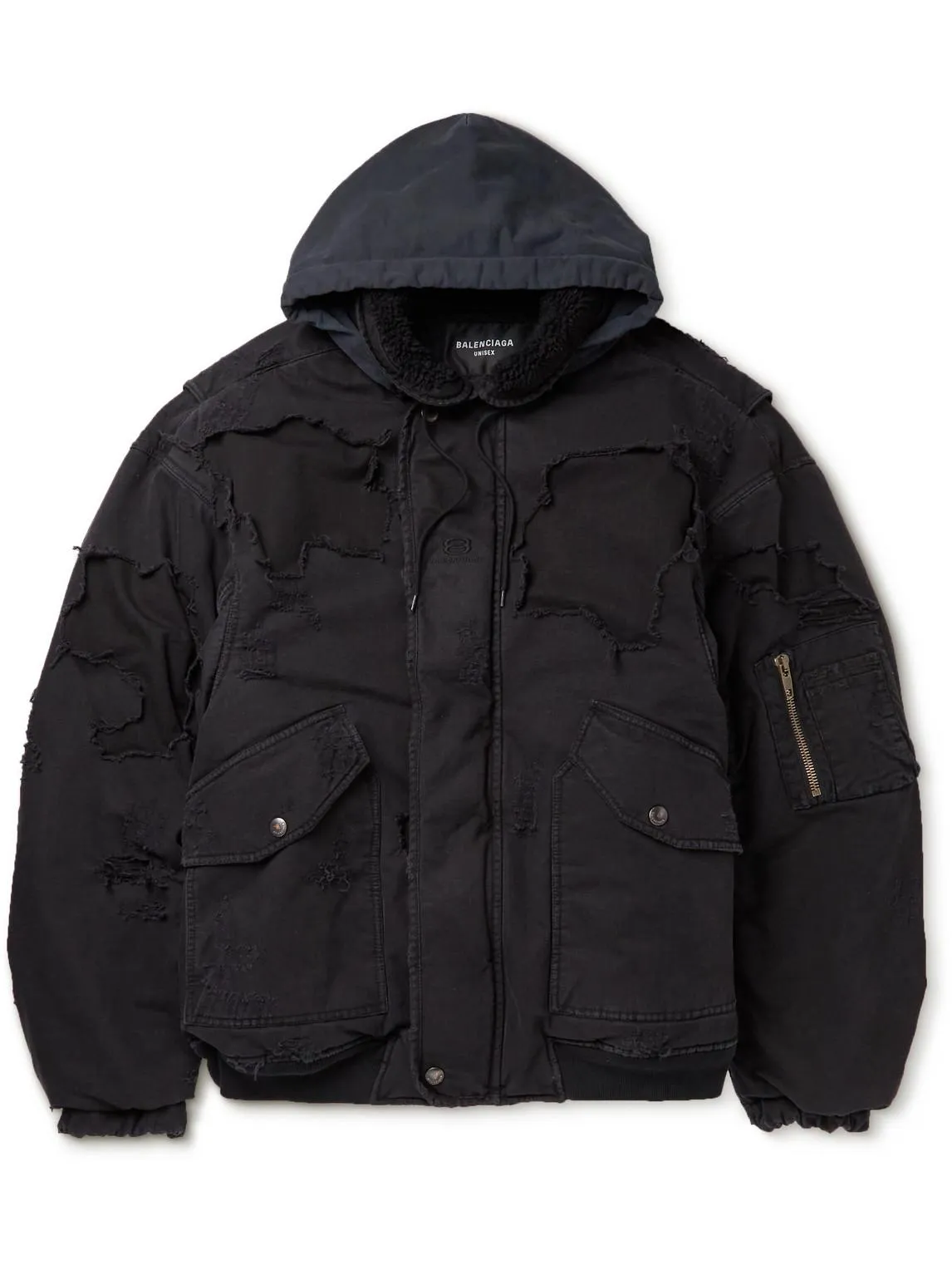 Balenciaga Ripped Bomber Jacket - Image 1