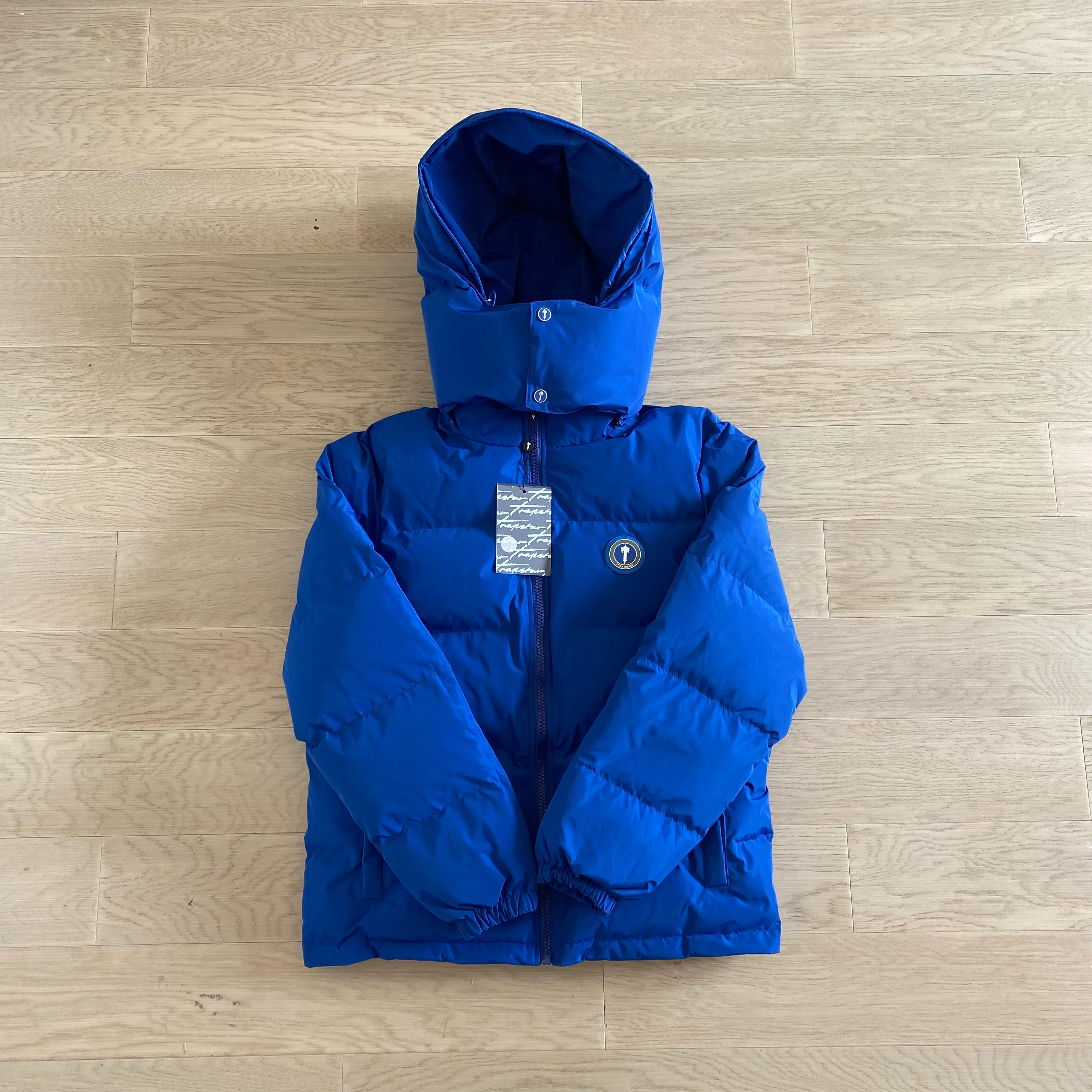 Trapstar Irongate pufferjacket with Detachable Hood Blue
