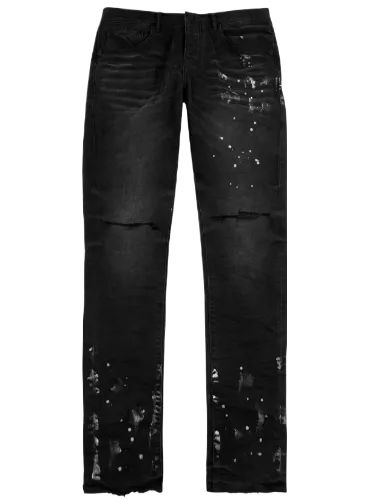 PURPLE WHITE PAINT JEANS - Image 1