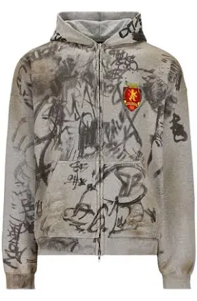 Balenciaga Skater Graffiti Zip Up Hoodie 3 Styles