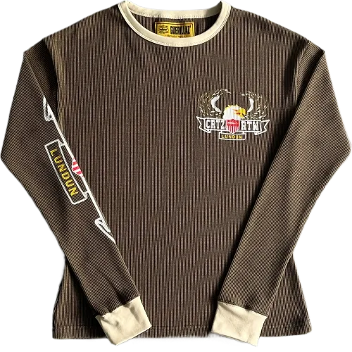 corteiz longsleeve Cold Eagle Print Waffle - Image 1