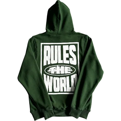 corteiz hoodie rules the world green - Image 1