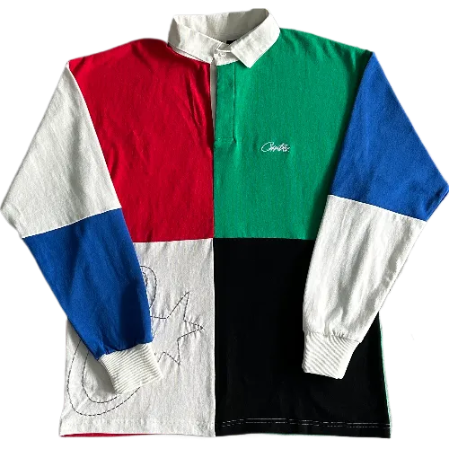 corteiz longsleeve Color Block Polo - Image 1