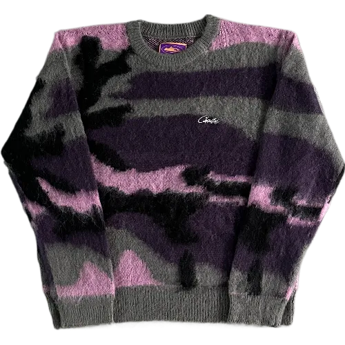 CORTEIZ CREWNECK MOHAIR PURPLE CAMO KNITTED thumbnail 2