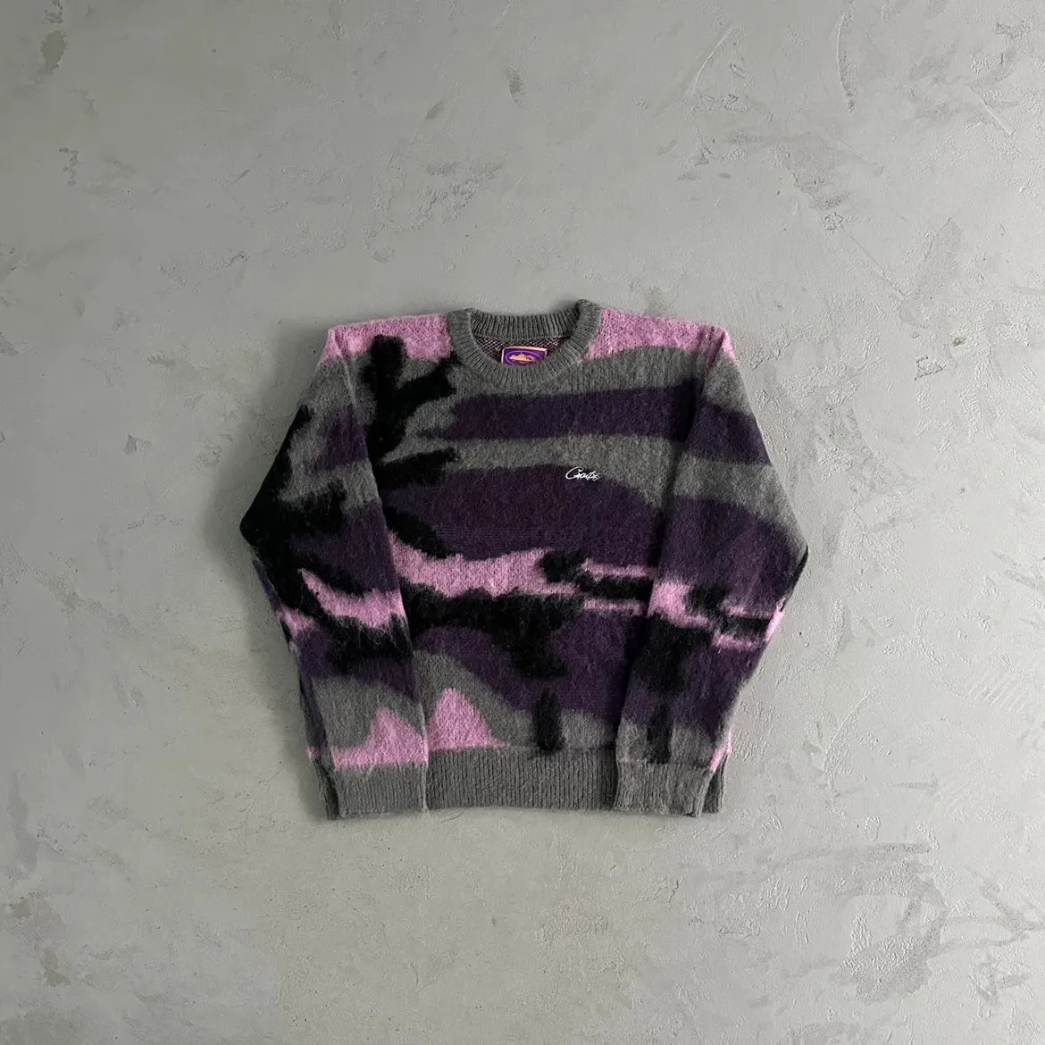 CORTEIZ CREWNECK MOHAIR PURPLE CAMO KNITTED - Image 1