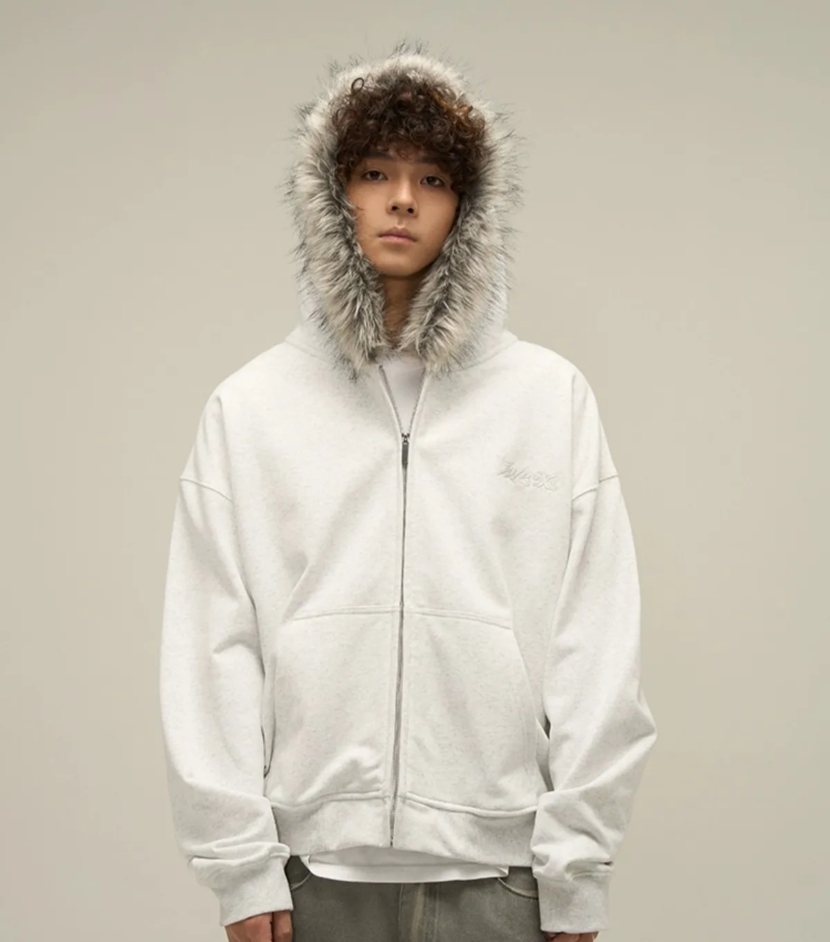 Fur Collar Zip Up 2 Styles