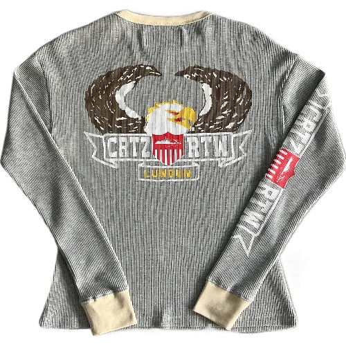 corteiz Long-sleeve Eagle Print Waffle -Light Gray thumbnail 2