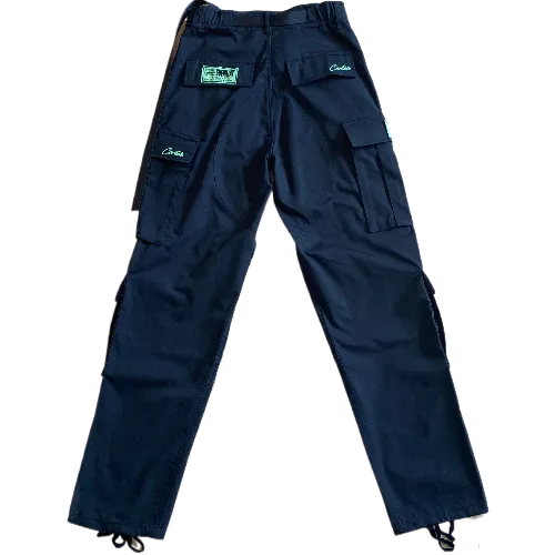 Corteiz pants cargo Black Green Logo thumbnail 2