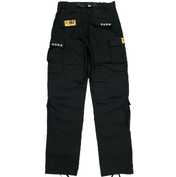 Corteiz pants cargo black White Logo Yellow Patch thumbnail 2