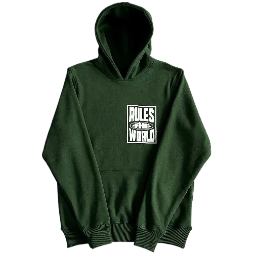 corteiz hoodie rules the world green thumbnail 2
