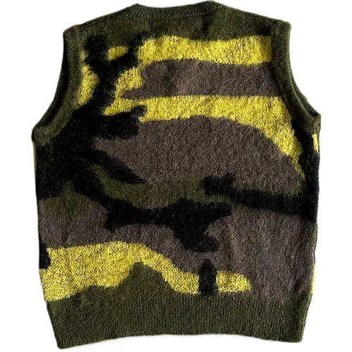 corteiz gilet Mohair Knit Green Yellow Brown Camo thumbnail 2