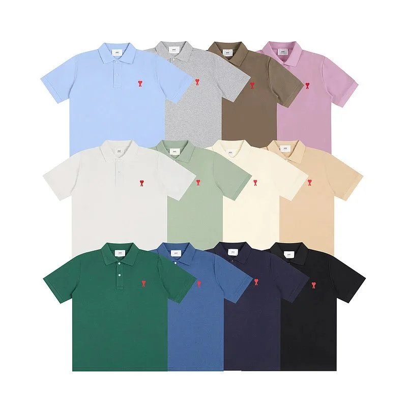 clothing — Heart Embroidered Polo Shirt from Weidian