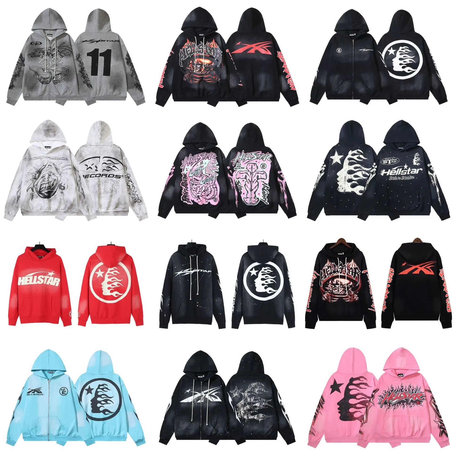 hoodies — Hellstar Graphic Print Hoodie from Weidian