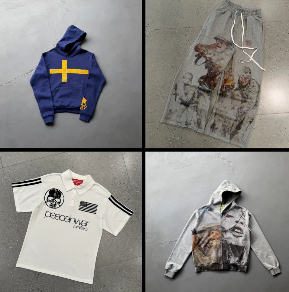 Peace in War Graphic Hoodie - Image 1