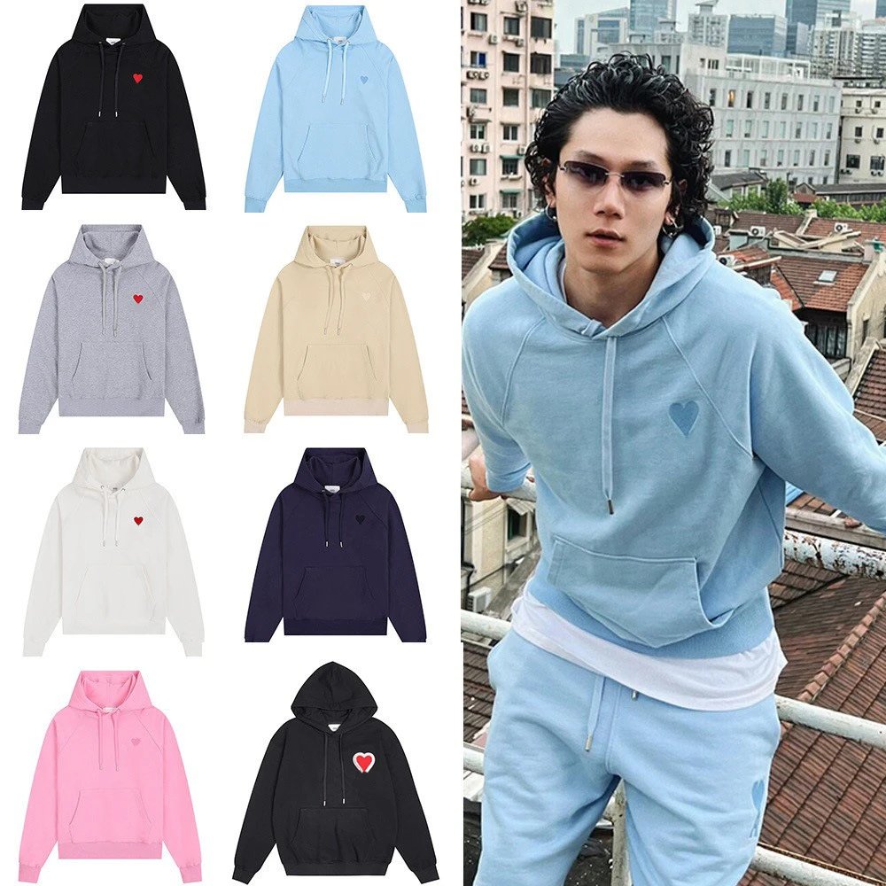 hoodies — Heart Embroidered Streetwear Hoodie from Weidian