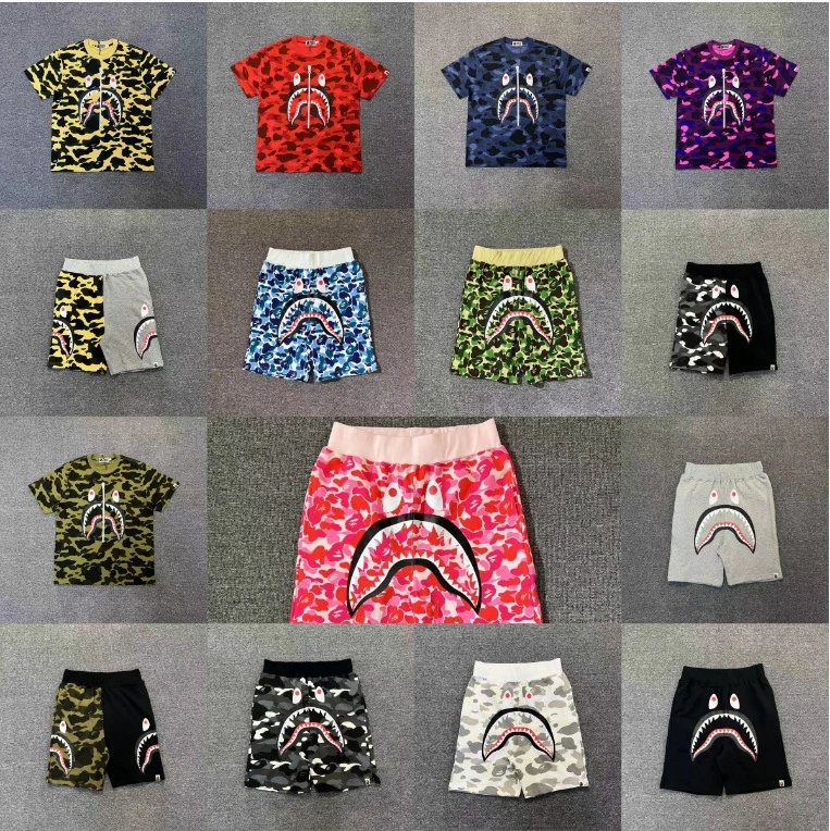 tShirts — Bape Style Shark Camo Tee & Shorts from Weidian