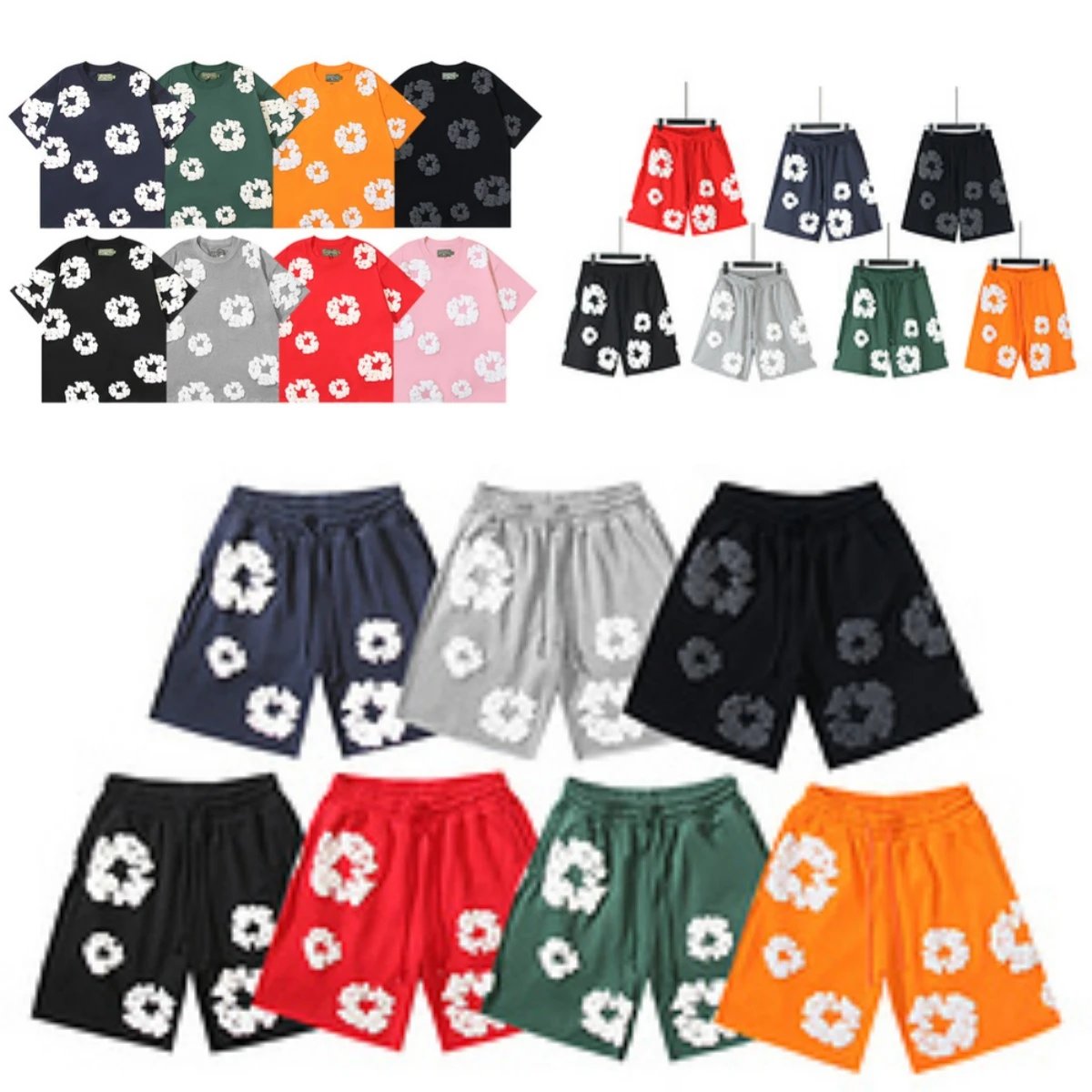 clothing — Foam Print Tee & Shorts Set from Weidian