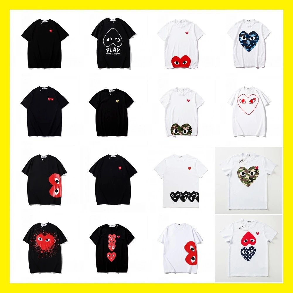 tShirts — Heart Embroidered Couple Tee from Weidian