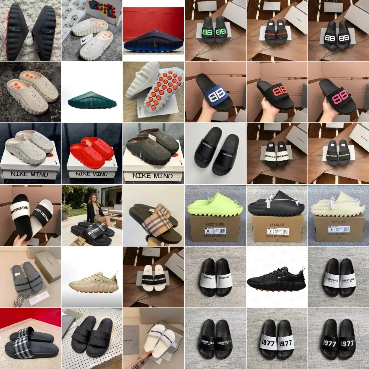 shoes — Sport Logo Pool Slides from Weidian