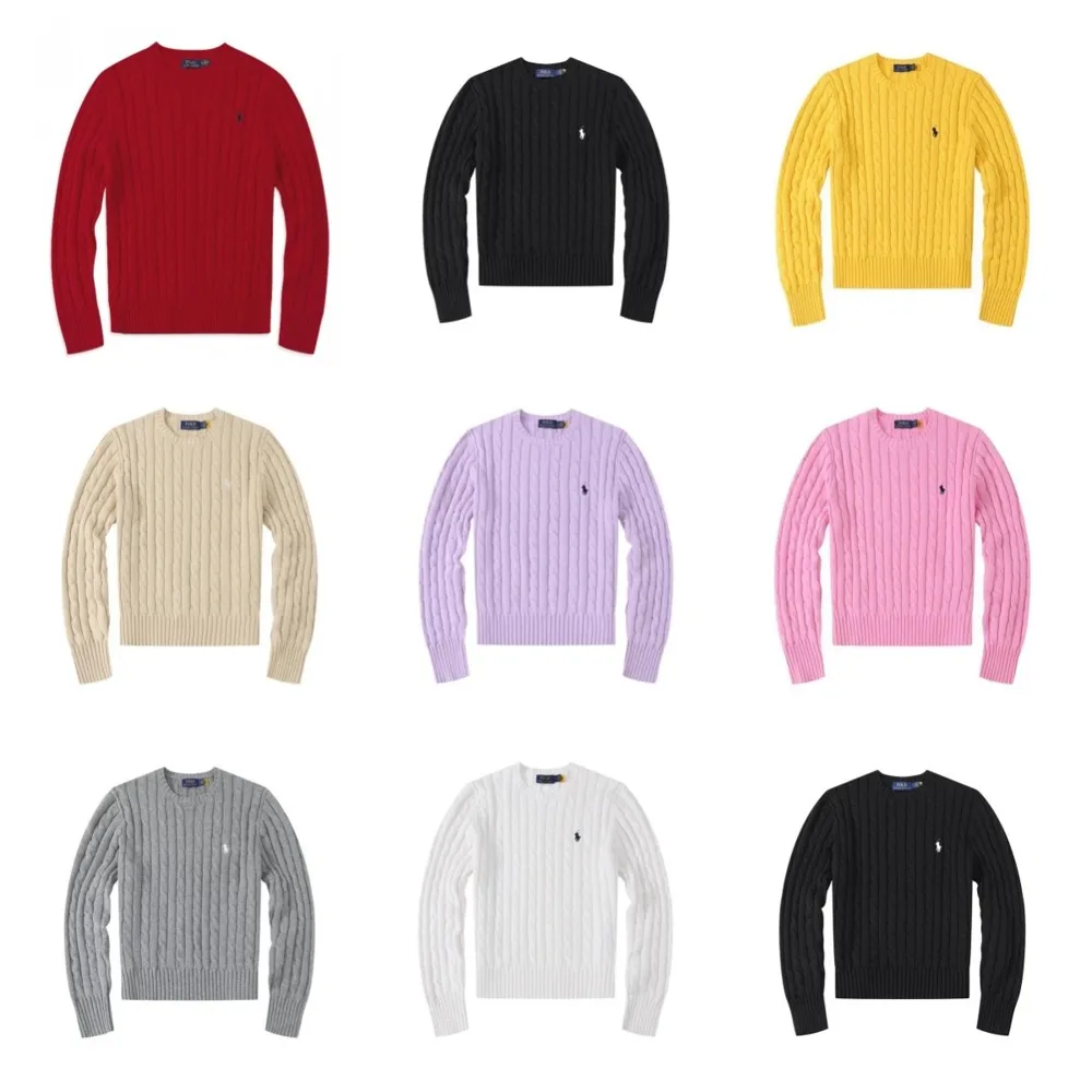 Polo-Style Cable Knit Crewneck - Image 1