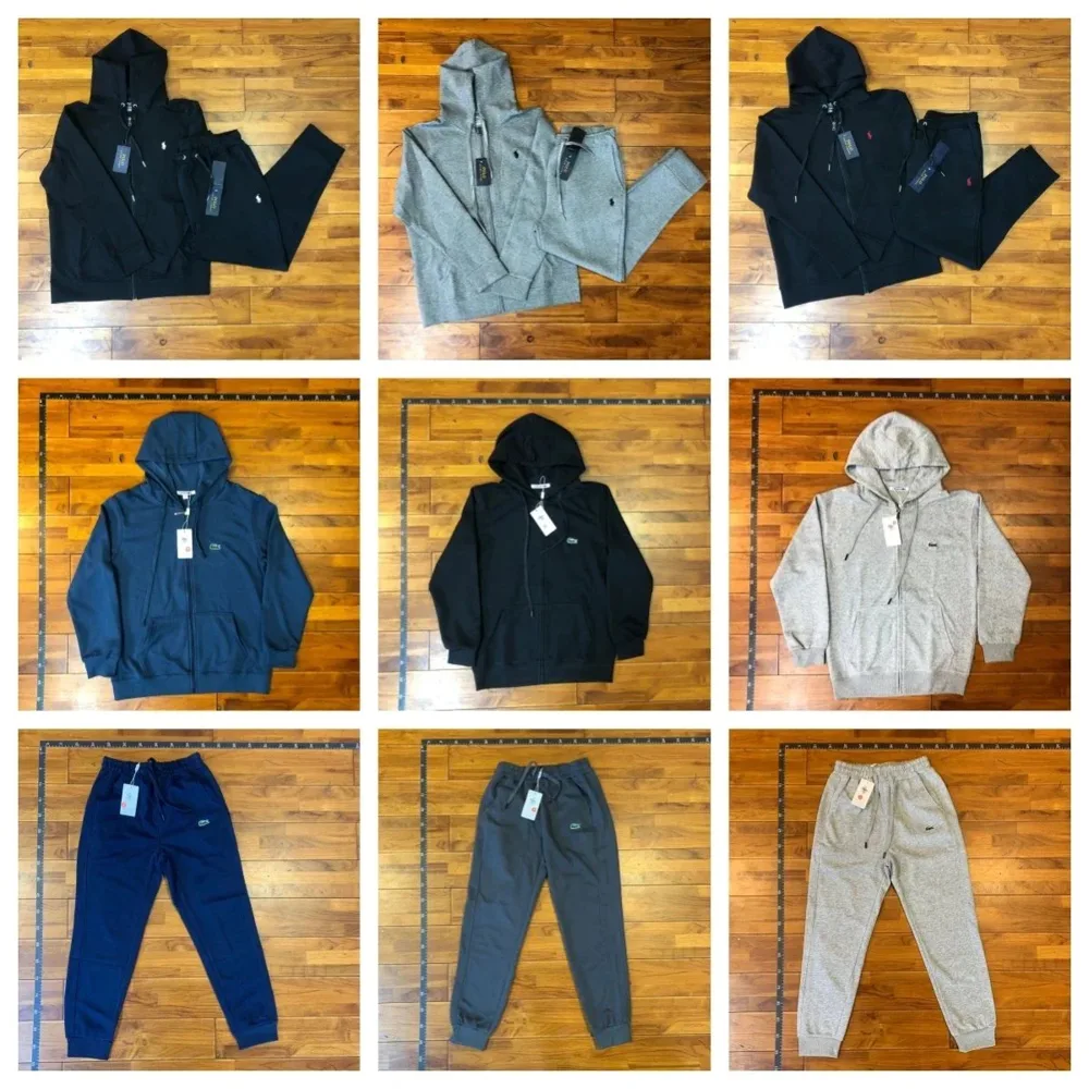 Polo-Style Fleece Hoodie & Jogger Set - Image 1