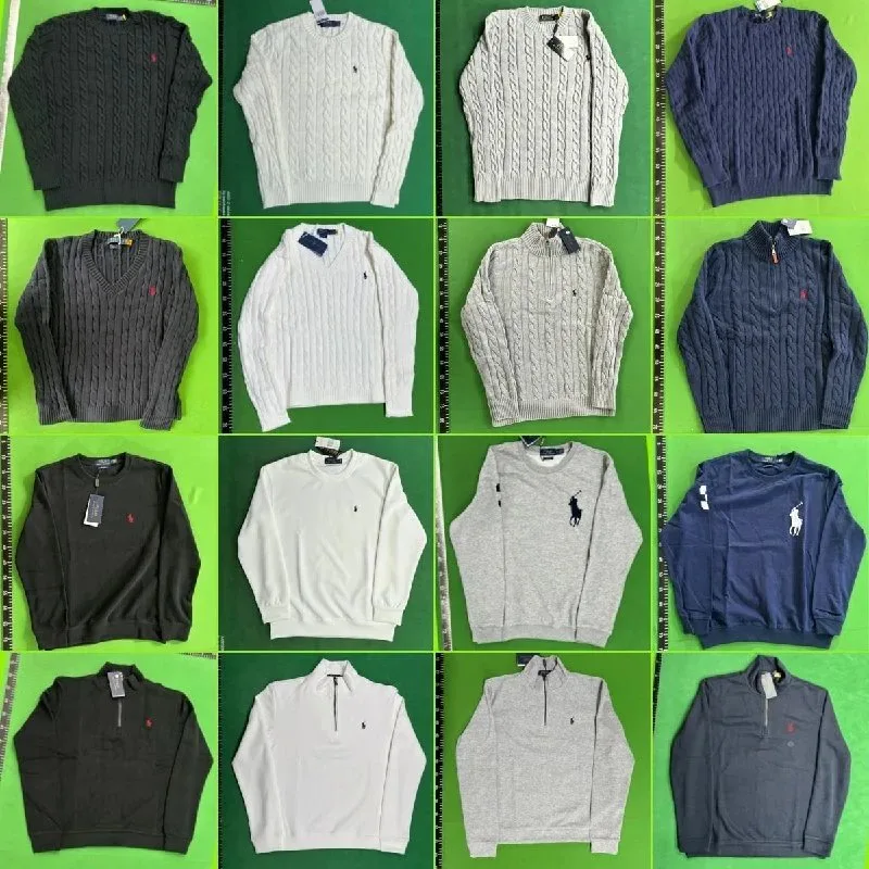 Polo-Style Cable Knit Sweater Collection - Image 1
